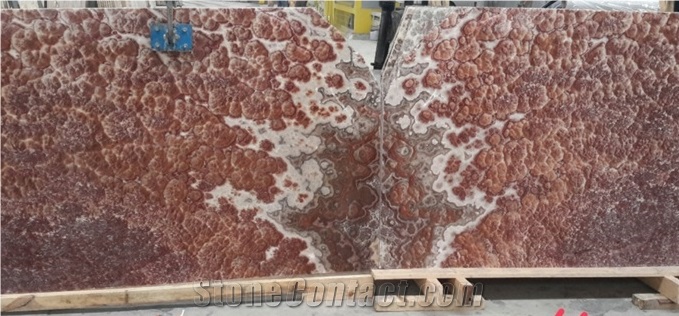 Rosso Onyx Slabs & Tiles, Rojo Vulkano Onyx Slabs & Tiles