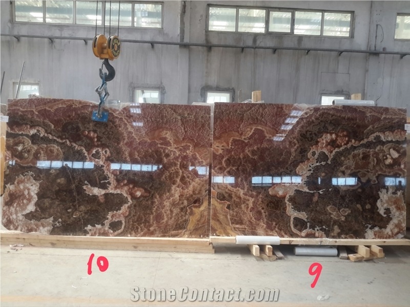 Rosso Onyx Slabs & Tiles, Rojo Vulkano Onyx Slabs & Tiles