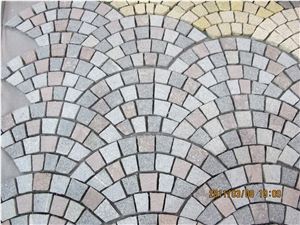 China Multicolor Granite Paving Stone Flished Flamed for Outdoor Paving Sets