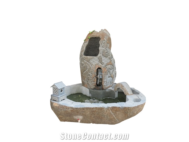 Fujian,China White Natural Marble,Natural Granite Garden Fountain Finished Hand Polished,Honed,Hand-Crafted,Carving,Sandblasted and Flamed,Landscaping Stones