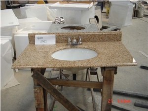G682 Rust Yellow in Og Edge,Sunset Gold Rusty Yellow Granite Kitchen and Stone Bathroom Countertops,G682 Granite Slabs for Yellow Granite Countertops,G682 Vanity Top