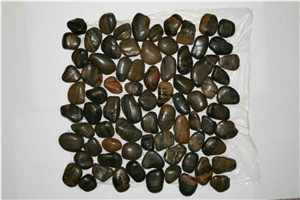 Striped River Pebble Tile,Striped Sliced River Stone,Landscape Pebbles,Meshed River Cobbles Tile