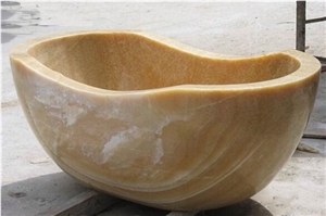 Yellow Onyx Marble Bath Tub