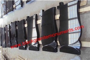 China Absolute Black Polished Monument & Tombstone, China Shanxi Black Polished Monument & Tombstone, China Absolute Black Polished Memorials & Headstones
