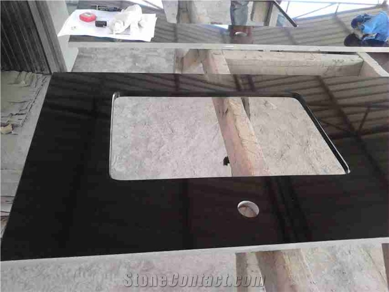 China Shanxi Black Granite Countertop Polished, China Shanxi Black Gratnie Worktop Polished, China Absolute Black Kitchtop