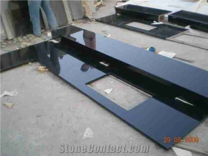 China Shanxi Black Granite Countertop Polished, China Shanxi Black Gratnie Worktop Polished, China Absolute Black Kitchtop