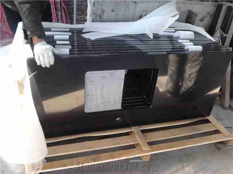 China Shanxi Black Granite Countertop Polished, China Shanxi Black Gratnie Worktop Polished, China Absolute Black Kitchtop