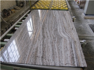 Silver Travertine Slabs & Tiles, Iran Grey Travertine
