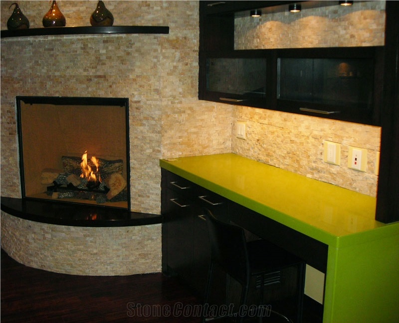 Apple Green Table Tops Made Of Quartz Stone Solid Surfaces Tabletops-Chemical and Stain Resistant, Non-Porous, Easy Maintenance