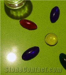 Apple Green Table Tops Made Of Quartz Stone Solid Surfaces Tabletops-Chemical and Stain Resistant, Non-Porous, Easy Maintenance