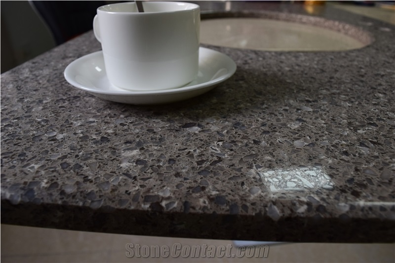 Bathroom Quartz Countertops with Built in Sinks