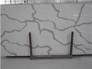 Carrara White Man-Made Stone Slabs and Tiles 2cm and 3cm Available for Worktops and Kitchen Tops