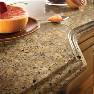 Oem Service Quartz Stone Giallo Engineered Stone with Finishing Valencia Pofile Oem Service Quartz Stone Giallo Engineered Stone with Finishing Valencia Pofile