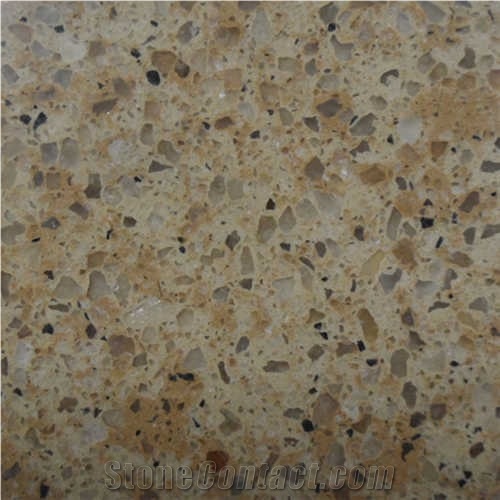 Oem Service Quartz Stone Giallo Engineered Stone with Finishing Valencia Pofile