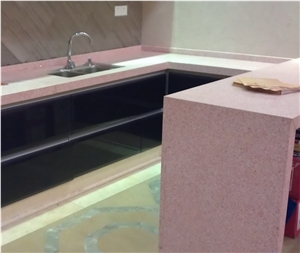 Pink Quartz Stone/Quartz Slabs/Quartz Tiles/Engineered Stone/Artificial Quartz Stone/Pink Quartz for Countertops with Non-Porous and Resistant to Chemical/Stain/Scratch/Heat/Bacteria