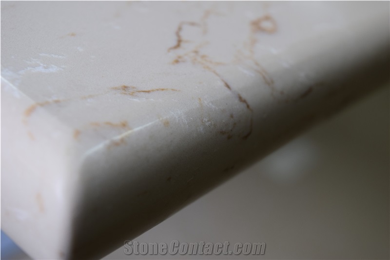 Quartz Stone 2cm and 3cm Available for American Kitchen Countertops with Bullnose Edge Profile