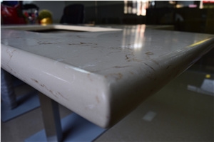 Quartz Stone 2cm and 3cm Available for American Kitchen Countertops with Bullnose Edge Profile