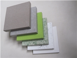 Shining Green Engineered Quartz Stone Tile for Shopping Malls or Airport-Scratch and Wear Resistant, Easy Maintenance