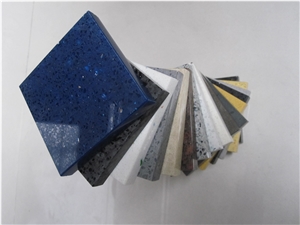 Shining Sparkle Light Blue Artificial Quartz Stone Suitable for Kitchen Top Vanity Top and Bath Top with High Resistance to Heat Stains and Chemicals