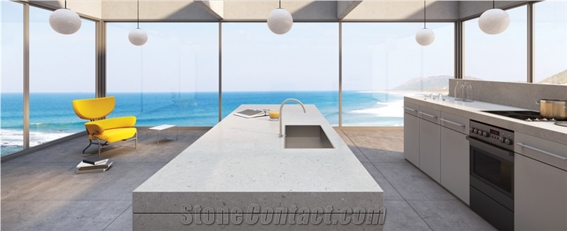 Veined Quartz Stone Kitchen Countertop 2cm and 3cm Available for American Kitchen Countertops and Vanity Tops