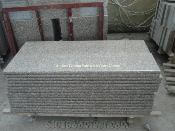 G664 Granite Stair Treads Full Bullnose Edge