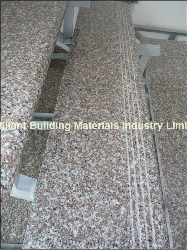 G664 Granite Stair Treads Full Bullnose Edge
