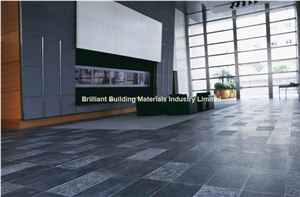 Otta Quartzite Floor Tiles Mixed Finish, Black Quartzite Tiles & Slabs Norway