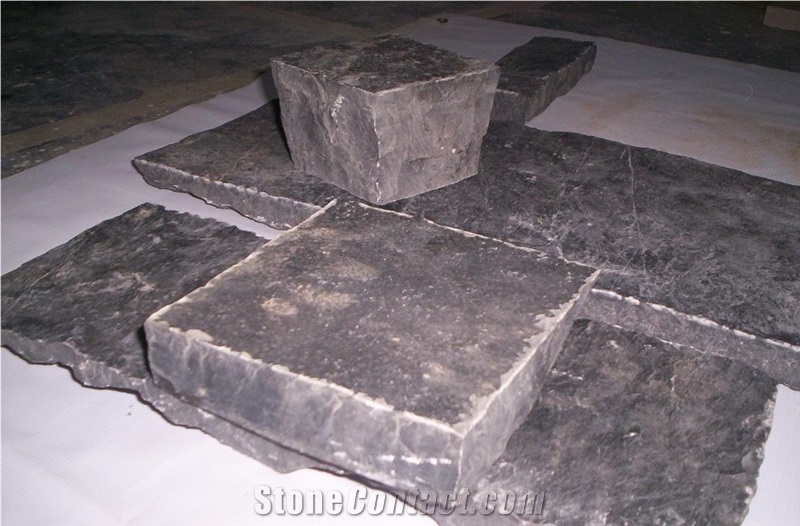 Owl Black Limestone,Kota Black Limestone, Black Cubes Stone & Pavers
