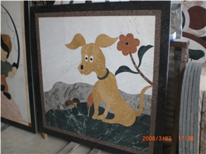 Cartoon, Nero Marquina Black Marble Medallion