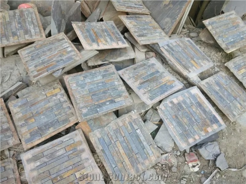 China Rust Slate Mosaic, Mosaic Pattern