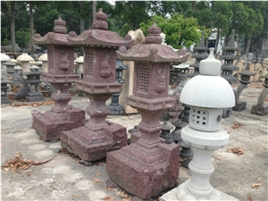 G666 Red Porphyry Lantern,Japanese Lantern, G666 Granite Lanterns