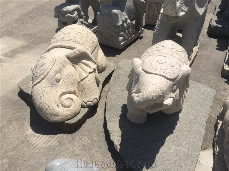 G682 Granite Lucky Elephant Stone Carving,Stone Statue Garden Sculptures