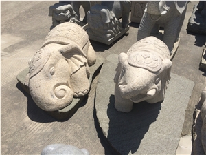 G682 Granite Lucky Elephant Stone Carving,Stone Statue Garden Sculptures