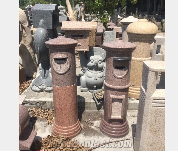Granite Red Granite Mailbox,Garden Postbox,Outdoor Mailbox