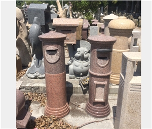 Granite Red Granite Mailbox,Garden Postbox,Outdoor Mailbox