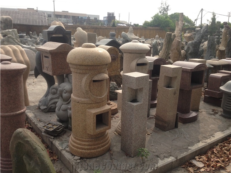 Granite Stone Mailbox,Granite Mailbox,Garden Post Box,Outdoor Mailbox