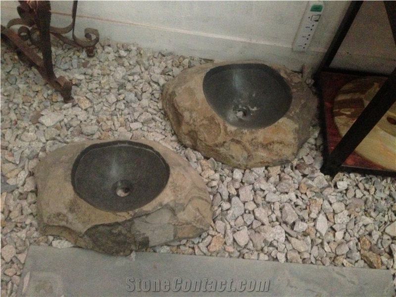 Natural Stone Basin,Water Bowl, G684 Black Basalt Sinks & Basins