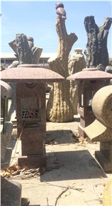 Red Granite Landtern, Pink Red Granite Lanterns, Stone Mailbox