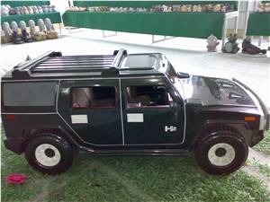 Shanxi Black Granite Hummer Jeep Car Shaped Statue & Sculpture