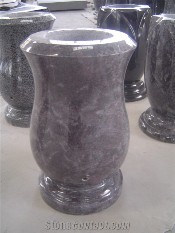 Shanxi Black Granite Monumental Vases,Flower Holder