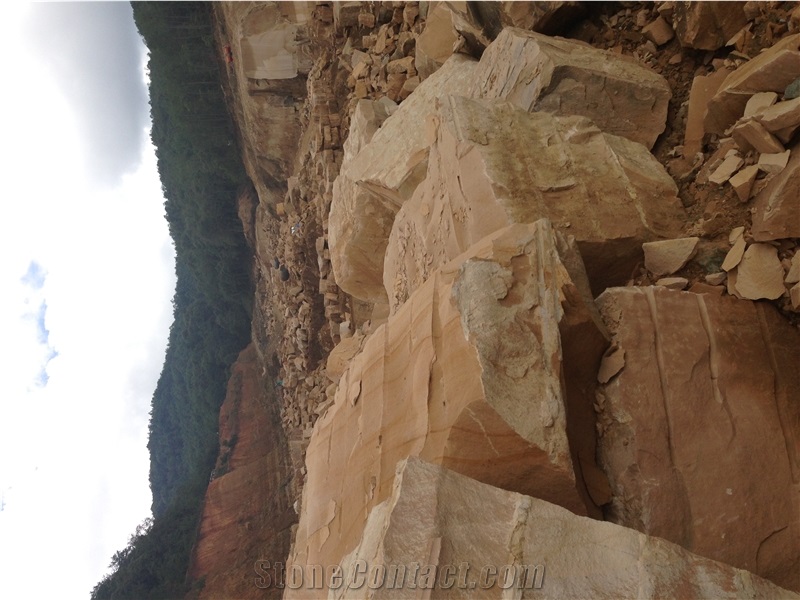 Teak Wood Sanstone Block