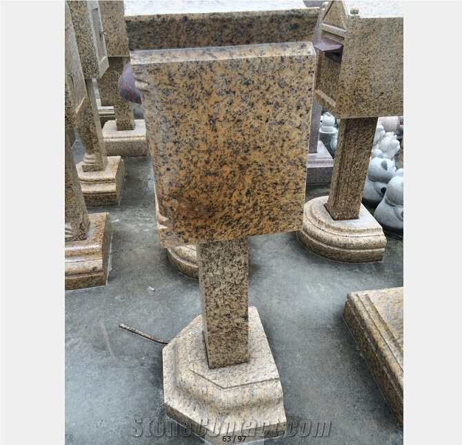 Tiger Skin Rustic Yellow Granite Stone Mailbox
