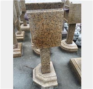 Tiger Skin Rustic Yellow Granite Stone Mailbox