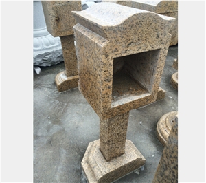 Tiger Skin Rustic Yellow Granite Stone Mailbox