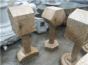 Tiger Skin Rustic Yellow Granite Stone Mailbox