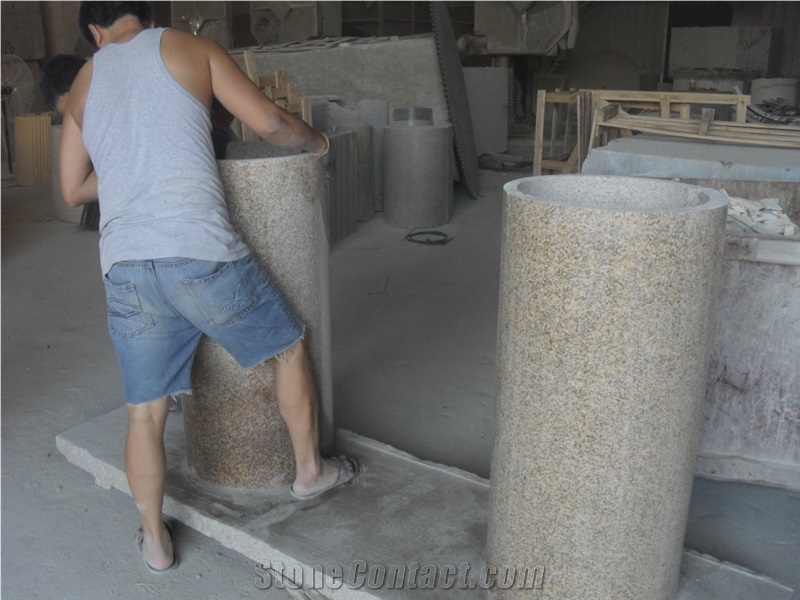 Vietnamese Gold Granite Round Column