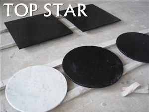 Polished Bianco Carrara White Marble Round Tables