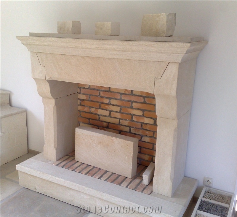 Sireuil Dore Limestone Fireplace Mantel