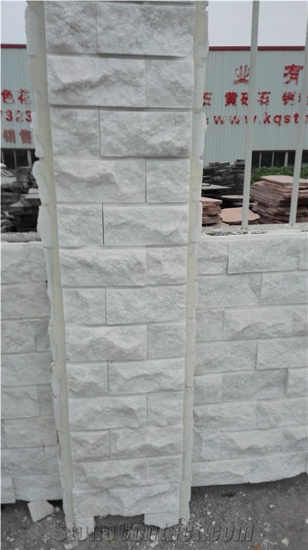 Beautiful White Split Marble Mushroom Stone