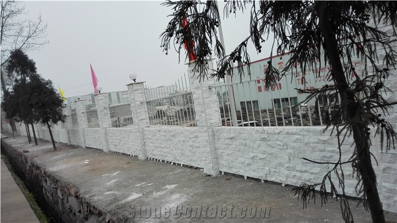 Beautiful White Split Marble Mushroom Stone